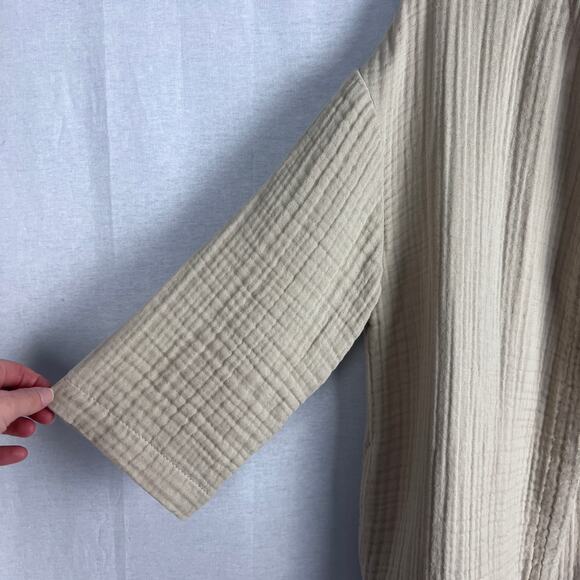 Hammacher Schlemmer Top Soft Touch Turkish Cotton Gauze Kimono Cardigan Capsule - Picture 3 of 6